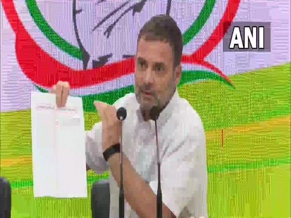 Congress leader Rahul Gandhi addressing a press conference in New Delhi on Wednesday. [Photo/ANI]