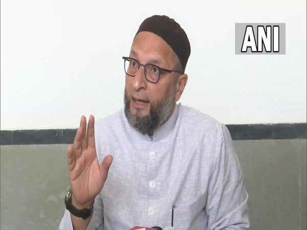AIMIM chief Asaduddin Owaisi speaking addressing a press conference in Hyderabad on Thursday. [Photo/ANI]