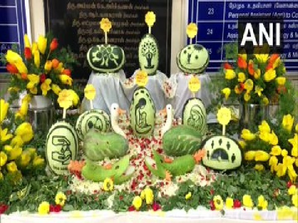 Vegetable exhibition at Coimbatore as a part of POSHAN Abhiyan. (Photo/ANI)