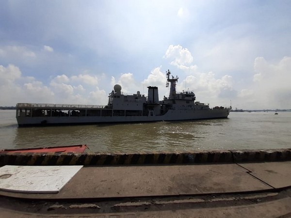 INS Savitri departing for India from Chattogram harbour, Bangladesh (Photo/ANI)