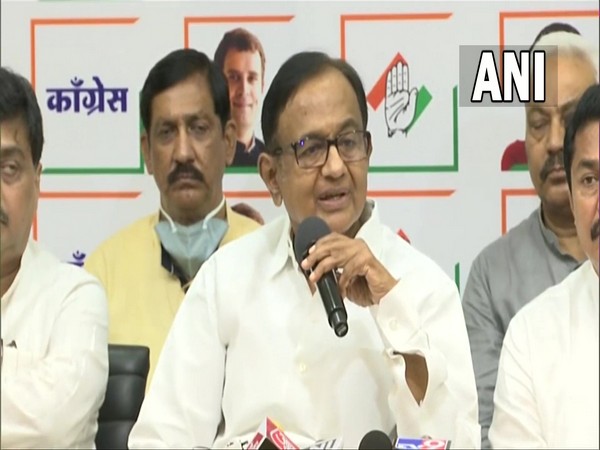 Chidambaram addressing a press conference in Mumbai on Friday. (Photo/ANI)