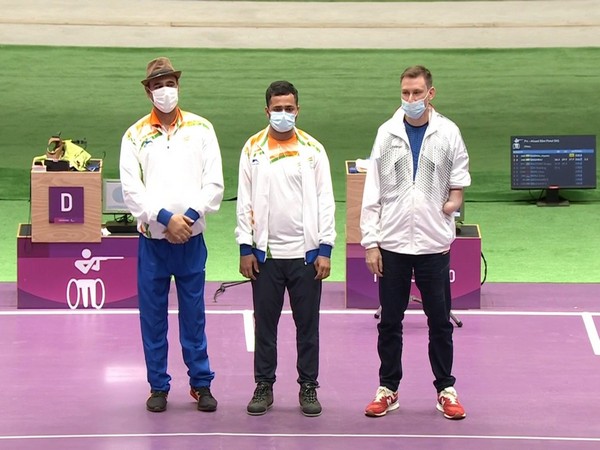 Manish Narwal, Singhraj Adhana, and Sergey Malyshev (Photo: Screengrab vis Paralympics' YouTube)