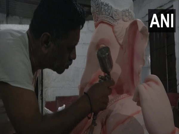 Ganesh idol makers in Shivamogga face issues in business due to delay in SOPs. (Photo/ANI)