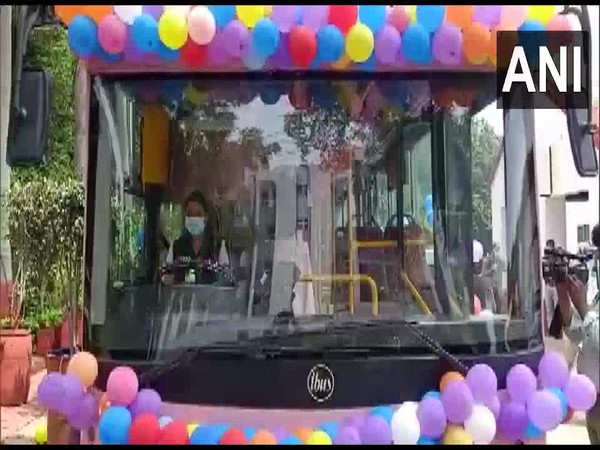 Pink City buses were handed over to two female drivers in Indore on Monday. (Photo/ANI)