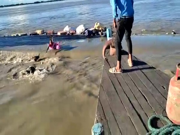 Visual of the boat accident in Assam. (Photo/ANI)