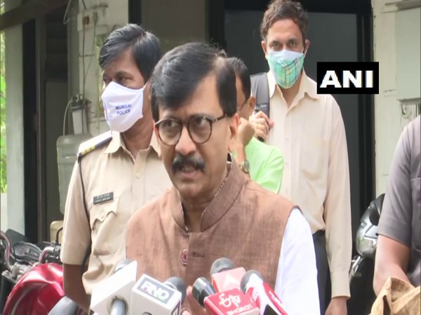 Shiv Sena leader Sanjay Raut addressing media on Thursday. (Photo/ANI)