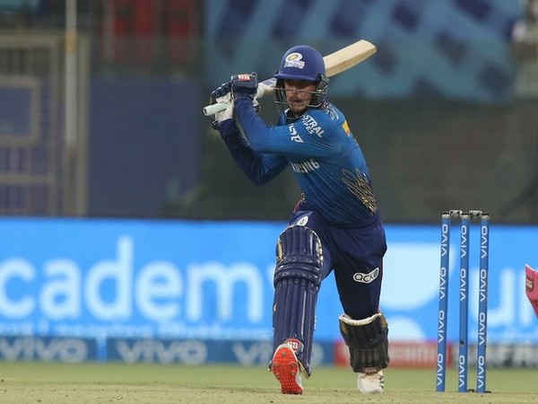 Quinton de Kock in action against RR (Photo/ IPL Twitter)