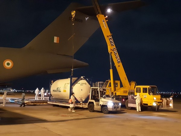 Indian Air Force C-17 aircraft loading oxygen tankers in Bangkok (File Photo/ANI) 