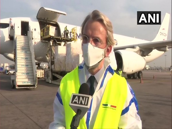 French Ambassador to India Emmanuel Lenain speaking to ANI on Sunday. (Photo/ANI)