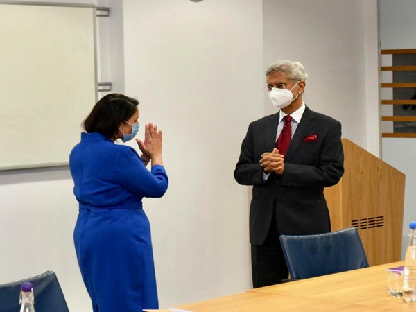 External Affairs Minister S Jaishankar with UK Home Secretary Priti Patel. (Credit: S Jaishankar/Twitter)