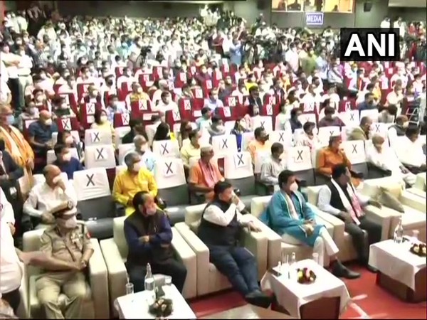 Leaders attending oath taking ceremony of Himanta Biswa Sarma. (Photo/ANI)