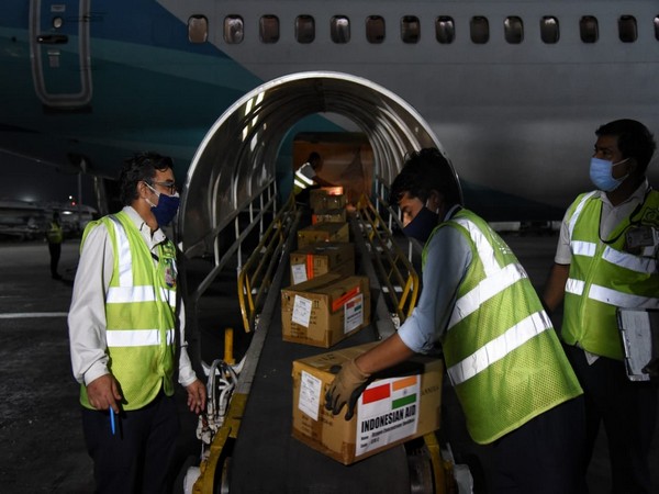A consignment of medical supplies from Indonesia reaches Delhi Airport