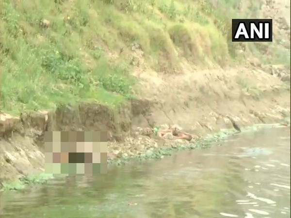 Bodies wash up on the shores of river Ganga in Ghazipur. (Photo/ANI)