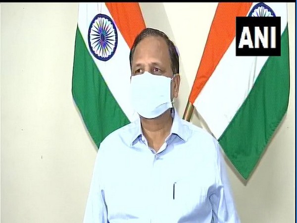 Delhi Health Minister Satyendar Jain addressing a press conference (Photo/ANI)
