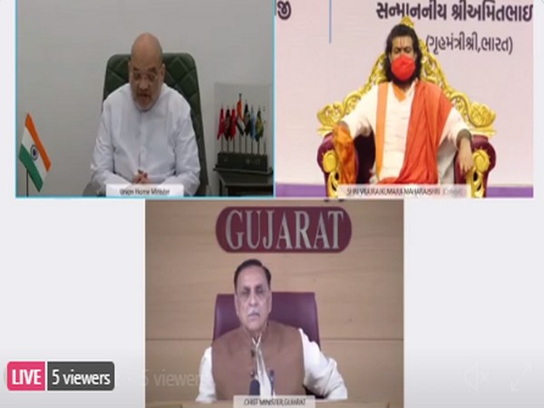 Union Home Minister Amit Shah speaking at the inauguration of nine oxygen plants. (Photo/ANI)