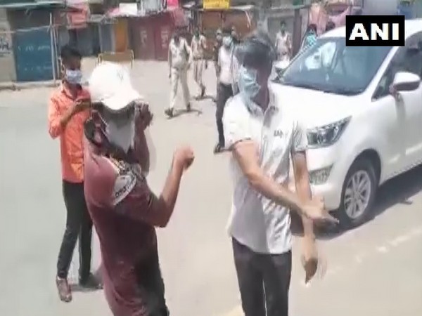 Still from the viral video of IAS Ranbir Sharma slapping a man. (Photo/ANI)