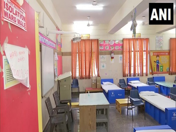 A classroom at the MCD school converted into a covid-care centre. (Photo/ANI)