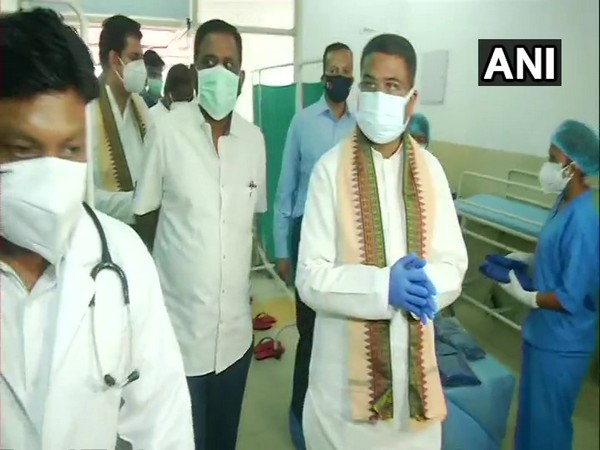 Union Minister Dharmendra Pradhan at inauguration of Covid Care Centre in Angul on Tuesday. [Photo/ANI]