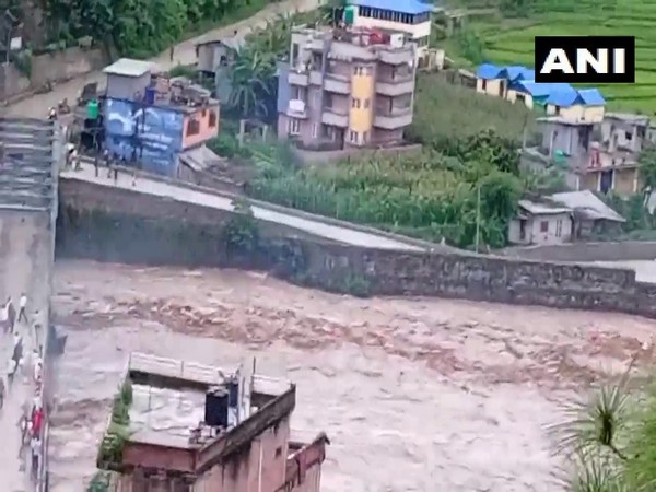 Visual from flood in Sindhupalchok district. (Photo/ANI)