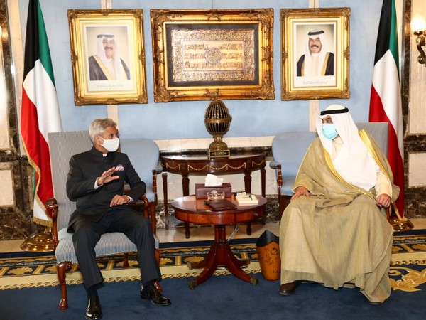 EAM Jaishankar meeting with Kuwait Prime Minister Sheikh Sabah Khaled Al-Hamad Al-Sabah on Thursday. (Photo: Twitter handle of EAM)