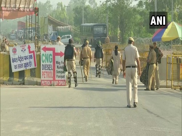 Visuals from Singhu border (ANI)