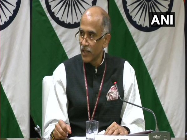 MEA Additional Secretary (ER) P Harish speaking during a special briefing on Sunday. (Photo/ANI)