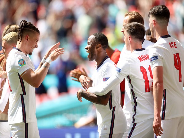 Sterling celebrates after scoring goal against Croatia 