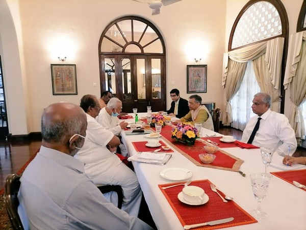 A Tamil National Alliance (TNA) delegation meeting Indian High Commissioner to Sri Lanka Gopal Bagley (Source: India in Sri Lanka/Twitter)