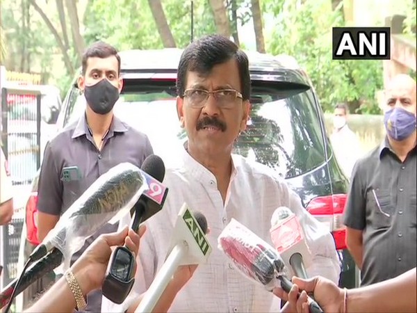 Shiv Sena MP Sanjay Raut in Mumbai on Sunday. [Photo/ANI]
