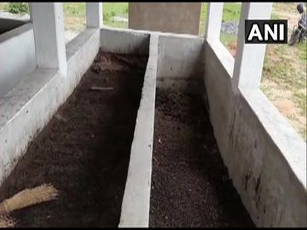 The site from where cow dung was stolen. (Photo/ANI)