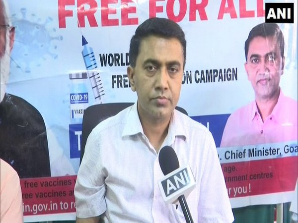 Goa Chief Minister Pramod Sawant speaking to ANI in Panaji on Tuesday. [Photo/ANI]