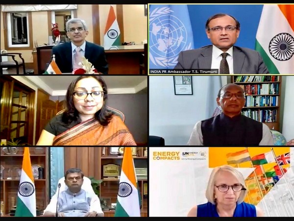 Ambassador of India T S Tirumurti (top on right) co-hosting event at UN along with other diplomates. (Photo: Twitter)