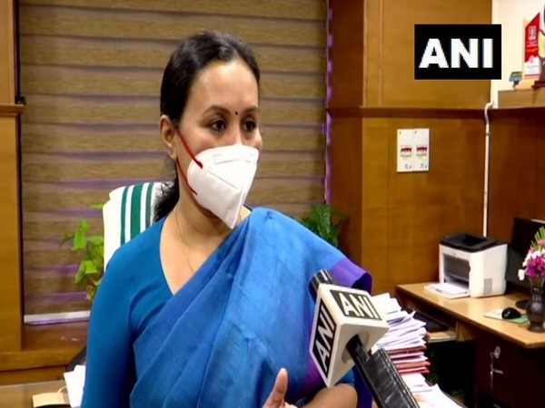 Kerala Health Minister Veena George speaking to ANI, in Thiruvananthapuram on Saturday. [Photo/ANI]