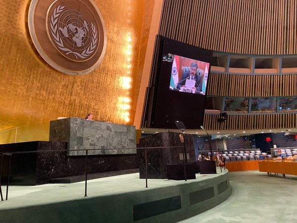 VSK Kaumudi, Special Secretary (Internal Security), Home Ministry, speaking at a UN high-level dialogue (Credit: India at UN, NY/Twitter)