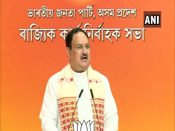 BJP chief Jagat Prakash Nadda addressing Assam BJP's state executive.(Photo/ANI) 