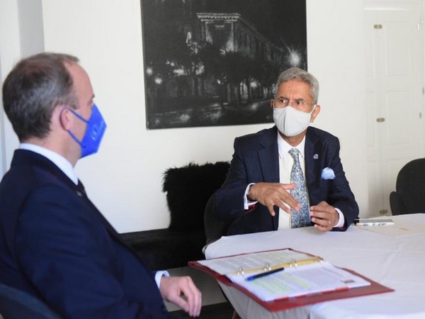 External Affairs Minster S Jaishankar and UK Foreign Secretary Dominic Raab 