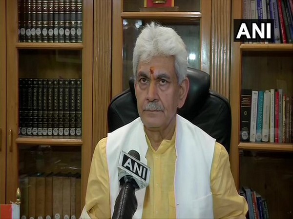 Jammu and Kashmir Lt Governor Manoj Sinha speaking to ANI (Photo/ANI)