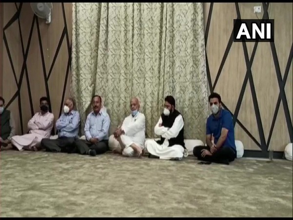 A meeting of PDP underway at party chief Mehboob Mufti's residence in Srinagar. (Photo/ANI)