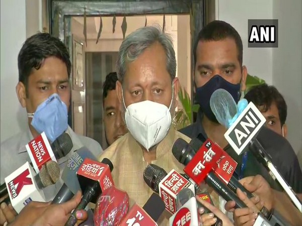 Uttarakhand Chief Minister Tirath Singh Rawat speaking to the media. (Photo/ANI)