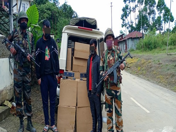 Assam Rifles apprehended two smugglers and recovered contraband items worth Rs 39 lakhs.