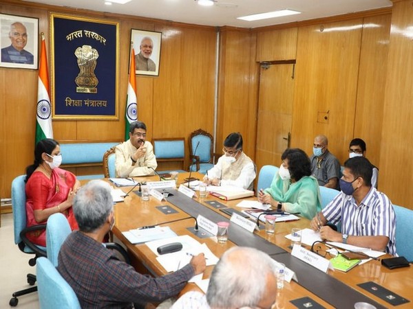 Visual of meeting chaired by Union Minister Dharmendra Pradhan. (Photo/ANI)