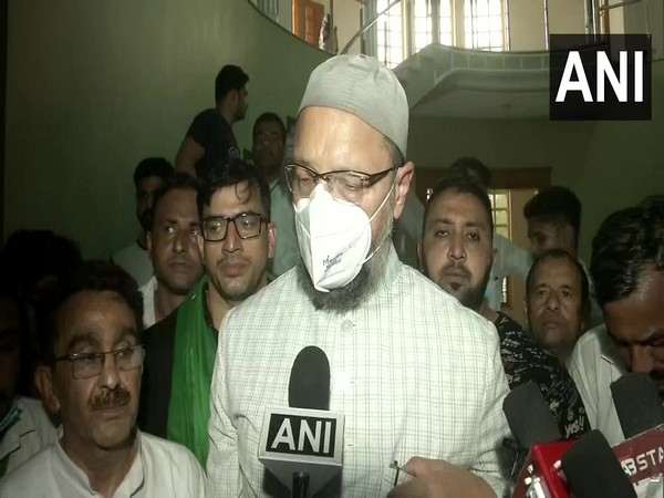 AIMIM chief Asaduddin Owaisi in Sambhal, Uttar Pradesh (Photo/ANI)