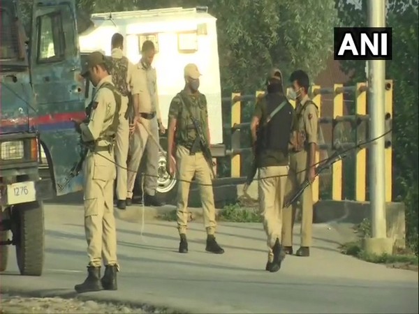 A visual from the encounter site in Srinagar on Friday. [Photo/ANI]