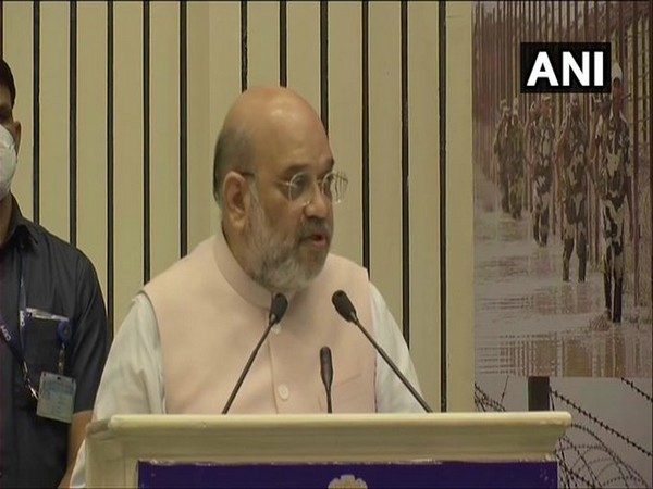 Union Home Minister Amit Shah speaking at the 18th investiture ceremony of the BSF. (Photo/ANI)