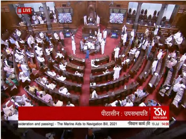 Visuals from Rajya sabha (ANI)
