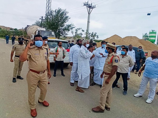 Visual of protest in Rangareddy (Photo/ANI)