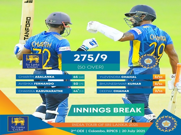 Sri Lanka scored 275/9 in 50 overs (Image: Sri lanka Cricket)