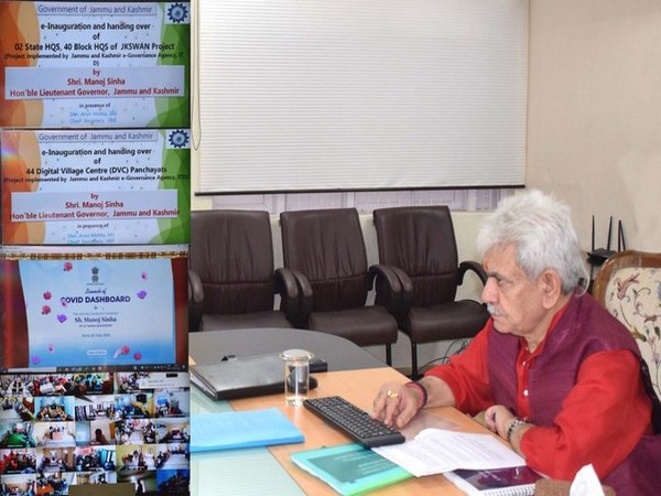 Jammu and Kashmir Lieutenant Governor Manoj Sinha virtually inaugurated 44 digital village centres, in Srinagar on Tuesday. 