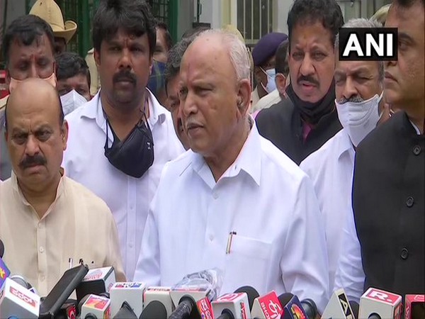 BS Yediyurappa speaking to reporters in Bengaluru on Monday. [Photo/ANI]