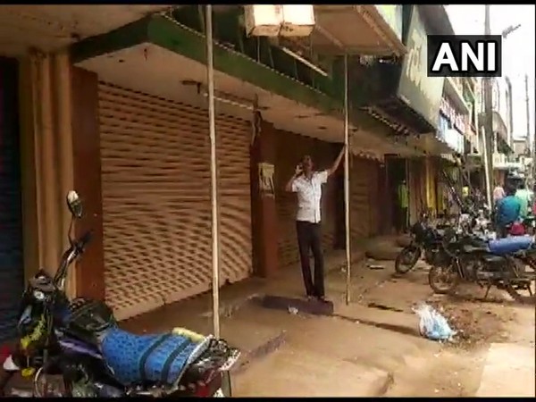 Visual of market area in Shikaripura, Karnataka (Photo/ANI)